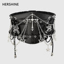 HERSHINE Women's Fashion Cross Chain Elastic Wide Belt, Y2K Gothic, Punk, Harajuku, Rock, Hip Hop Accessories，spring，summer