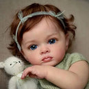 BRASTOY Reborn Baby Doll Girl Painted Realistic 55cm Blue Eyes Silicone Body Can Take Bath