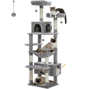 Multi-Level Cat Tree Tower with Scratching Posts&Board, Hammock, Cat Condo, Spacious Top Perch,Dangling Balls for Indoor Cats