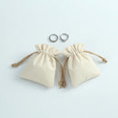 50pcs Cotton Burlap Jewelry Bag Small Nature Canvas Bags for Necklace Earring Ring Pouch Wedding Christmas Party Candy Gift Bag