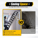 Wall Mounted Folding Ladder, 9.5Ft 12Steps Attic Loft Ladder Stair Attic Pull Down Stair For Cottage Basement Retractable Attic