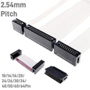 IDC型卡边连接器插槽 2.54毫米间距 10 14 16 20 24 26 30 34 40 50 60 64针PCB插座 带20厘米扁平电缆 1.27毫米