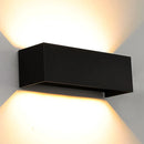 现代LED壁灯，21W金属壁灯，上下可调光束，30x10x10厘米，防水IP65方形LED灯
