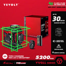 YEVOLT 激光水平仪 绿光 4平面 16线 自动安平 360° 3D 贴地水平与垂直瓷砖测量工具