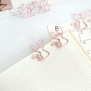 20pcs Creative pink cat Shaped Creative File Clamp Paper Clip Bookmark Holder Paper Decorative Clip for Office School Home
