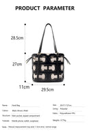 CH Bucket Bag Hollow Out Monogram Print Shoulder Bag Drawstring Crossbody Handbag For Women Office Work Daily Travel Shopping