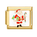FUNIQUE Romantic Christmas Tree Snowman Sleigh Garland Italian Charm Links Fit 9mm Bracelet Stainless Steel DIY Jewelry Making