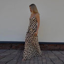 Polka Dots Print Detachable Scarf Sling Dress 2026 New Ladies Slim V-neck Spaghetti Strap Long Robes Women's Beach Dresses