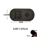 5*2.5CM 红外线反光血型 A B AB O POS NEG 臂章 魔术贴，战术徽章 服装贴纸 夜光