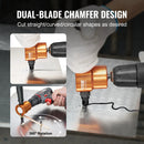 SucceBuy Double Head Sheet Metal Nibbler Cutter 360 Degree Metal Nibbler Drill Attachment with Extra Punch and Die Cutting Hole