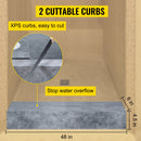 SucceBuy Waterproofing Shower Kit 48''x48'' Shower Kit Tray With Central Drain PVC/ABS Stainless Steel Grate 2 Cuttable Curb