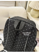 New Large Capacity Polka Dot Backpack Lightweight Multifunctional Piano Key Backpack Black Piano Mochilas for Women