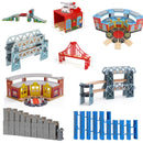NEW Wooden Train Tracks Accessories Beech Wood Railway Tracks Wooden Bridge Tunnel fit for Wood Tracks Toys