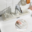 Silicone Faucet Splash Pad Kitchen Foldable Drainage Mat Multipurpose Toilet Soap Storage Slope Design for Rapid Drainage