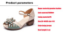 WOIZGIC Women Mother Ladies Female Genuine Leather Sandals Shoes Platform Summer Cool Beach Retro Flowers High Heel Buckle Strap