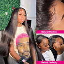 46 44 Inch HD Lace Front Human Hair Wigs For Black Women 13x4 Peruvian Hair Wigs Glueless Human Hair On Clearance Sale 13x6 Bone Straight Lace Front Wig