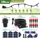 3M-25M 3/8”PE Hose Misting System DIY Adjustable Orange Nozzle Spray Cooling Kit for Greenhouse Garden Plants Fogging Watering
