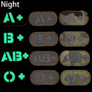 5*2.5CM 红外线反光血型 A B AB O POS NEG 臂章 魔术贴，战术徽章 服装贴纸 夜光