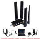 5G Dongle Expansion Board USB 3.1 to M.2 Key B Port Aluminum Cooling Plate  with Interface 4 Antennas for Raspberry Pi 4 Windows