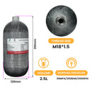 TUXING 4500PSI 300Bar 2.5L Carbon Fiber Cylinder High Pressure Diving Tank HPA Bottle for Scuba Diving Thread M18*1.5