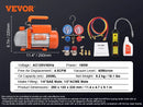 SucceBuy 3.5CFM 4CFM Single Stage Rotary Vane HVAC Air AC Vacuum Pump & A/C Refrigerant Kit Manifold Gauge Set Air Conditioning