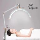 20W Floor LED Video Light Half-moon Shaped Fill Light 3000K-6000K Dimmable with Adjustable Metal Light Stand Phone Holder for Be