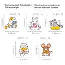 cat Rabbit and mouse animal Enamel Lapel Pin Cartoon Metal Brooch Jewelry For Women Men Hat Backpack Bags Badge Pins Kids Gifts