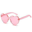 FOENIXSONG Heart Sunglasses for Women Men Rimless Eyewear UV400 Female Pink Green Yellow Blue Orange Purple Brown Sun Glasses