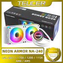 TEUCER NA-240 ARGB CPU水冷散热器 LGA 2011 1700 1200 AM4 AM5 240mm水冷排 配备JM-1无线风扇