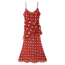 KLKXMYT Elegant Women Printed Slip Long Dress Sleeveless Backless Sexy Midi Dress Detachable Scarf Female Evening Party Dresses