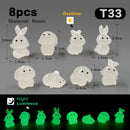2025 Hot Easter Rabbit Figurine Landscape Home Kawaii Room Decor Dollhouse Miniature Fairy Garden Decoration Accessories Modern