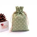 50Pcs/lot  (10x14cm) Linen Printed Cotton Gift Bags Packing Jewelry Drawstring Pouch Cosmetic Wedding Candy Wrappling Reusable