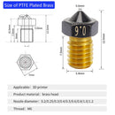 2pcs All Metal V6 Nozzle 3D Printer Parts M6 Thread Brass Hard Steel Titanium PTFE Plated Nozzles E3D V5 For 1.75mm Filament