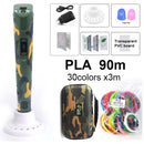 带20/30色PLA耗材的儿童3D打印笔，3D创意玩具儿童礼物，带便携包