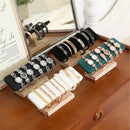1pc Wooden Base T-Shaped PU Leather / Velvet Bracelet Display Rack Bangle Watch Hairband Jewelry Storage Stand Holder Organizer