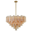 Amber Murano Glass Ceiling Chandelier Round for Dining Living Room Bedroom Modern Murano Glass Pendant Chandelier Light