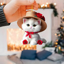 2D Christmas Tree Pendant 2D Flat Acrylic Xmas Tree Hanging Ornaments Cartoon Home Decor New Year Christmas Gifts