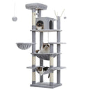 Sturdy Multi-Level Cat Tree Tower with Natural Sisal Scratching Posts,Cozy Hammock&Condo, Large Top Perch, and Fun Dangling Ball