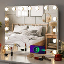 The Studio Circle | 15-Bulb Hollywood Vanity Mirror with Dimmable 3-Color LED Lighting