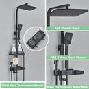 Rozin Black Smart Thermostatic Shower Faucet Set Bathroom Intelligent Rainfall Digital Mixer Tap With Rack and Bidet Bath System