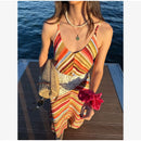  Women Sexy Color Blocking Halter Maxi Dresses Elegant Backless Off shoulder Sleeveless Slim Gowns 2026 New Lady Party Vestidos