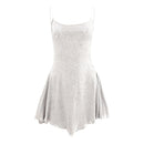Prom Dresses Crew Neck Women's Party Dress With Diamond Semi See Through Suspender Sleeveless Dresses for Women Hot Sale