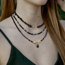 Drop Pendant Chip Stone Beaded Necklaces Set Natural Lapis Lazuli Quart Charm Necklace Vintage Female Energy Jewelry for Women