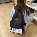 New Large Capacity Polka Dot Backpack Multifunctional Lightweight Piano Key Backpack Black Piano Mochilas Sports