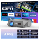 4K 电影投影仪 2200 ANSI 自动对焦 原生全高清 5G Wifi 安卓电视 家庭影院 日光 HDR 视频投影仪