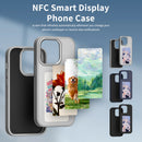 Phone Case For iPhone 15 14 13 Pro Max NFC New-tech Function DIY Cases E ink Screen Phone Cover Cartoon Girl Fundas Battery Free