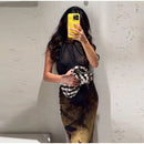 Vintage Floral Printed Midi Dress Women Backless Satin Halter Cutout Bodycon Split Hem Party Dresses 2026 Summer Elegant Gown