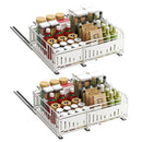 Expandable Pull-Out Cabinet Organizer for Kitchen – Silent Sliding Storage Drawer, No Drilling, Adjustable Shelf, Easy Install