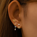 Aide 925 Sterling Silver 1pc Y2K Zircon Dangling Tassel Chain Screw-Back Stud Earrings For Women Simple Fine Jewelry Pendientes