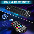 Fieryzeal 4件装电池LED帕灯 RGBW舞台平板频闪帕灯 DMX512效果舞台灯适用于DJ迪斯科派对婚礼
